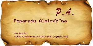 Poparadu Almiréna névjegykártya